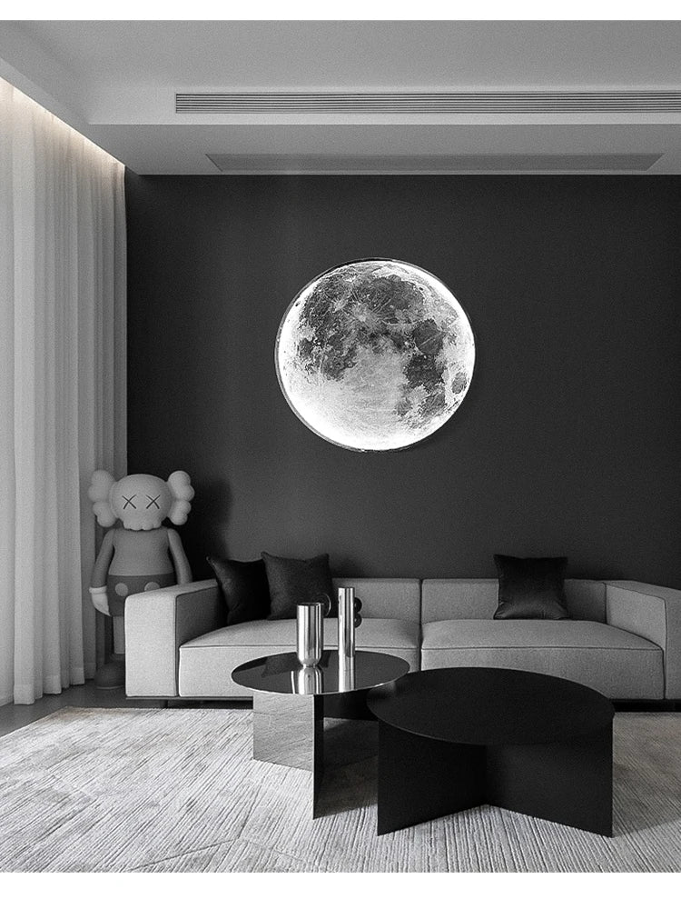 Modern Minimalist LED Moon Wall Lamp Indoor Lighting for Bedroom Background Wall Living ROOM Decorative Bedside Lights