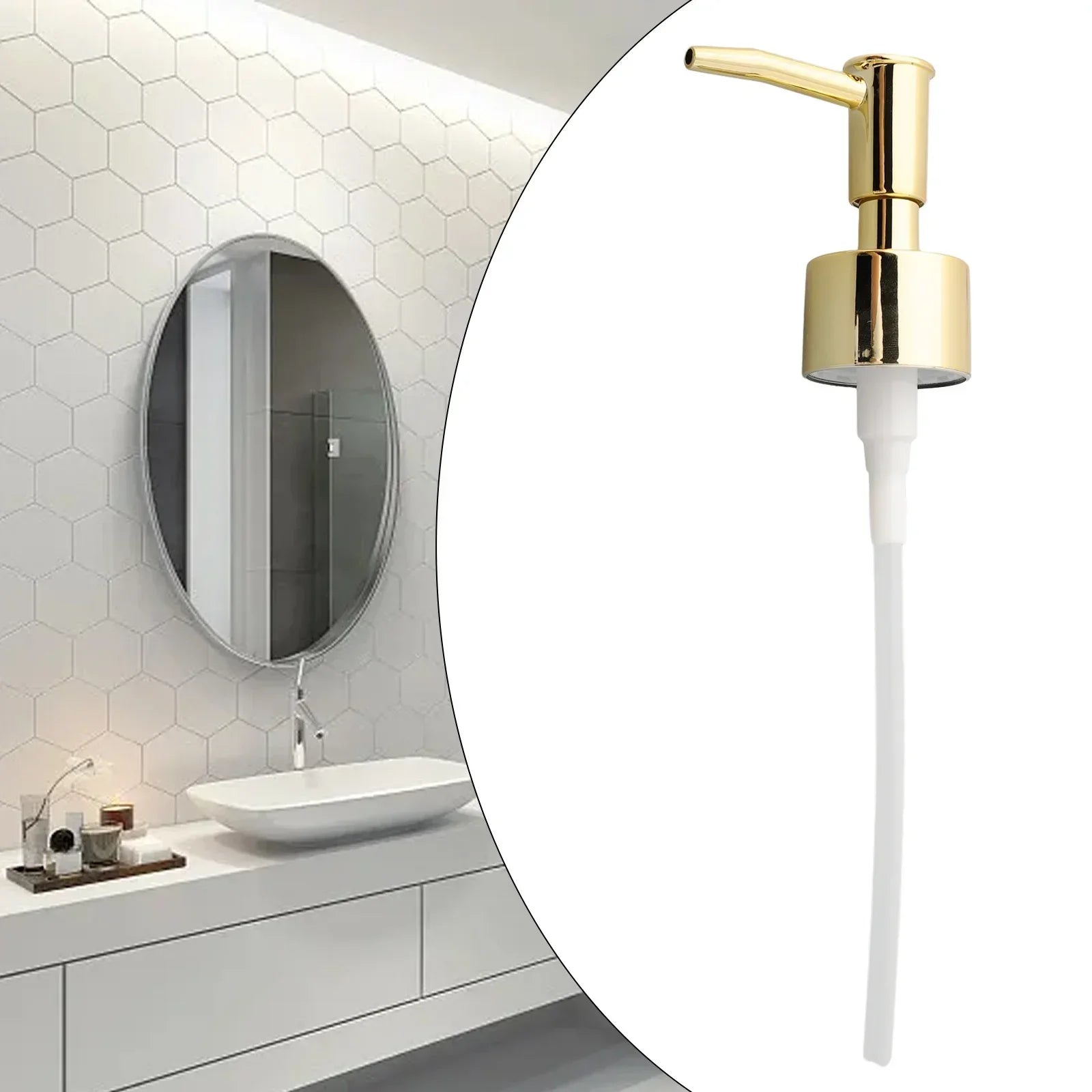 Gold Silver Soap Dispenser Pump Head Press Pump Head Plastic Lotion Bottle Pump Head Hand Soap Press Head For 28/400 Thread