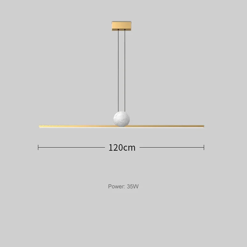 Italian Minimalist Restaurant Chandelier, Modern Light Luxury Exhibition Hall, Island Bar Counter, Straight Strip Lighting Fixtu