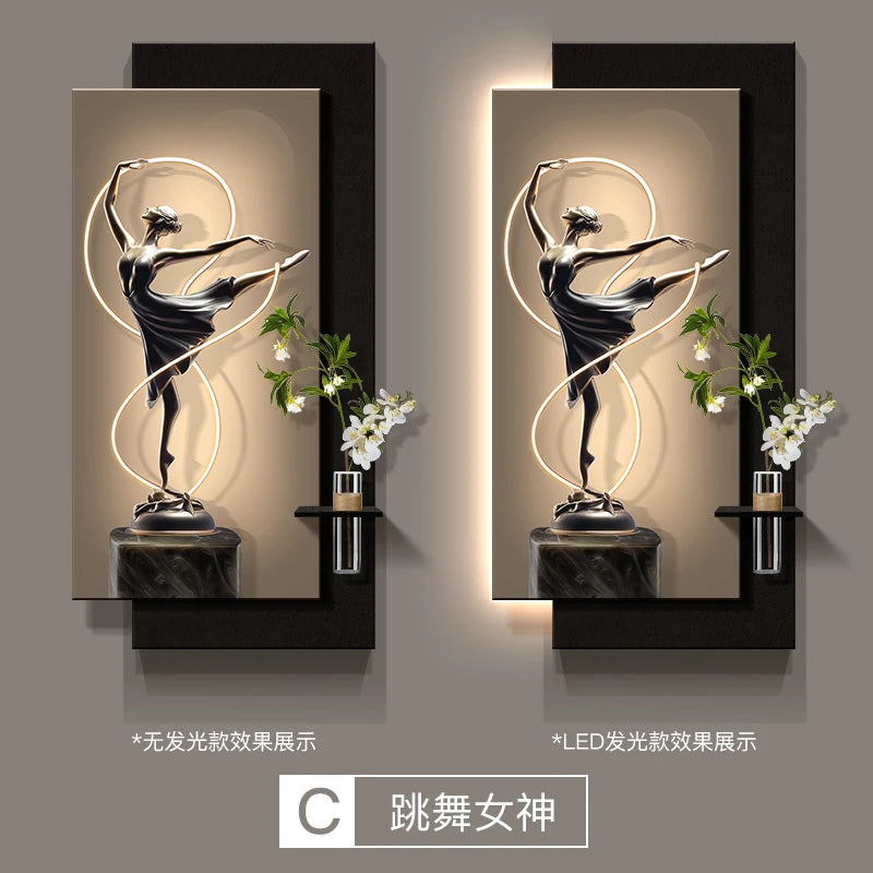 Modern light luxury entrance door, foyer decoration painting, high-end feeling, corridor corridor hanging painting, hydroponic g