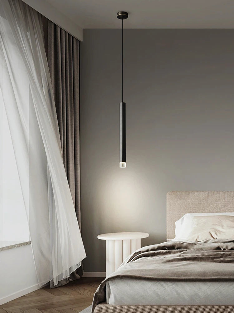 Modern LED Long Pendant Light  Kitchen Ceiling Lamp Bedroom Bedside Lamp Dining Counter Decoration Chandelier Indoor Lighting