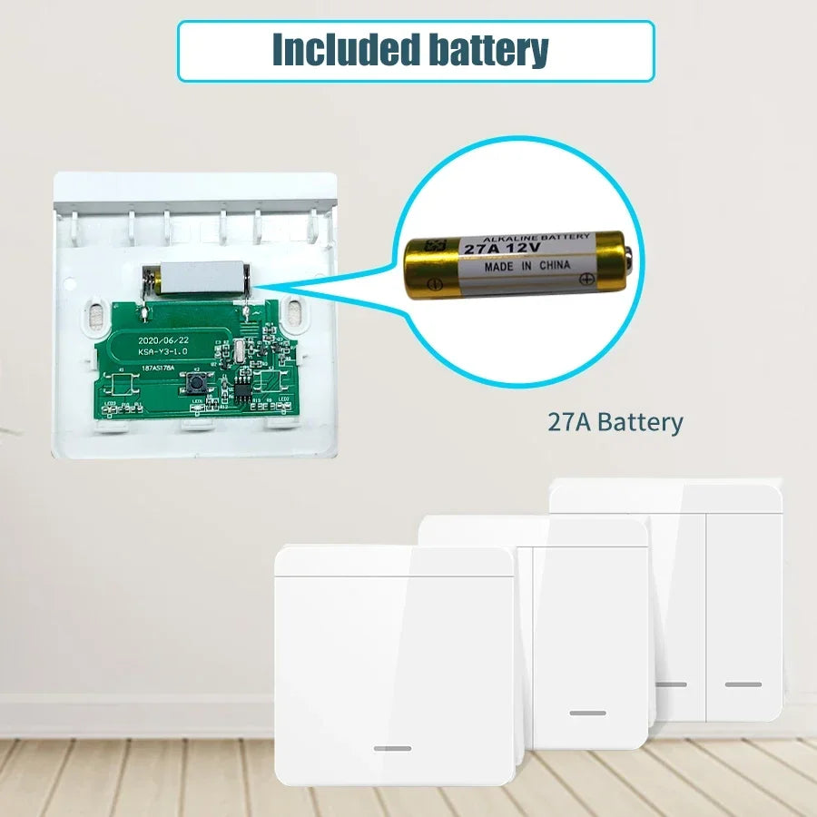 Wireless 433MHz Smart Switch Light 1/2/3Gang 86 Wall Panel Switch with Remote Control Relay Receiver 10A 110V 220V For LED Lamp