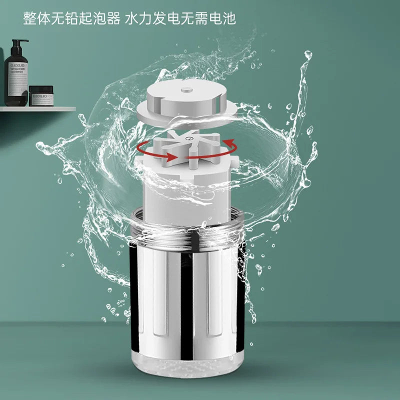 LED Temperature Sensor Kitchen Faucet Extender Metal Swivel Bathroom Tap Bubbler Nozzle 1440° Robotic Arm Tap Faucet Extension