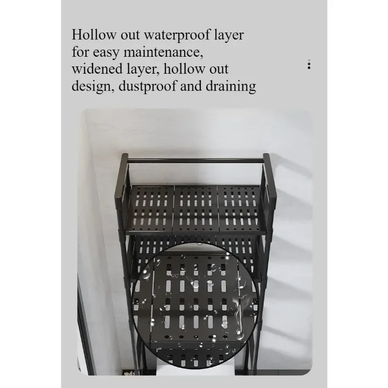 Multifunctional assembly washing machine rack 3-layer floor rack toilet storage rack