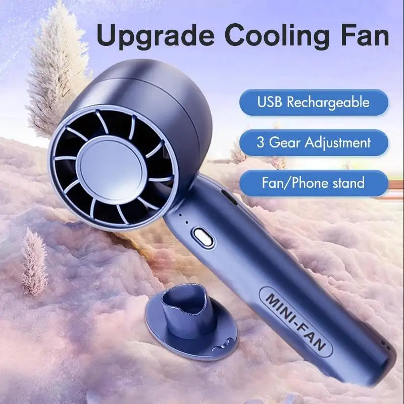 Portable Hand Fan Air Fan Cooler Outdoor Electric Fan Portable Air Conditioner Mini Cooler Cooling  USB Rechargeable Cold Fan