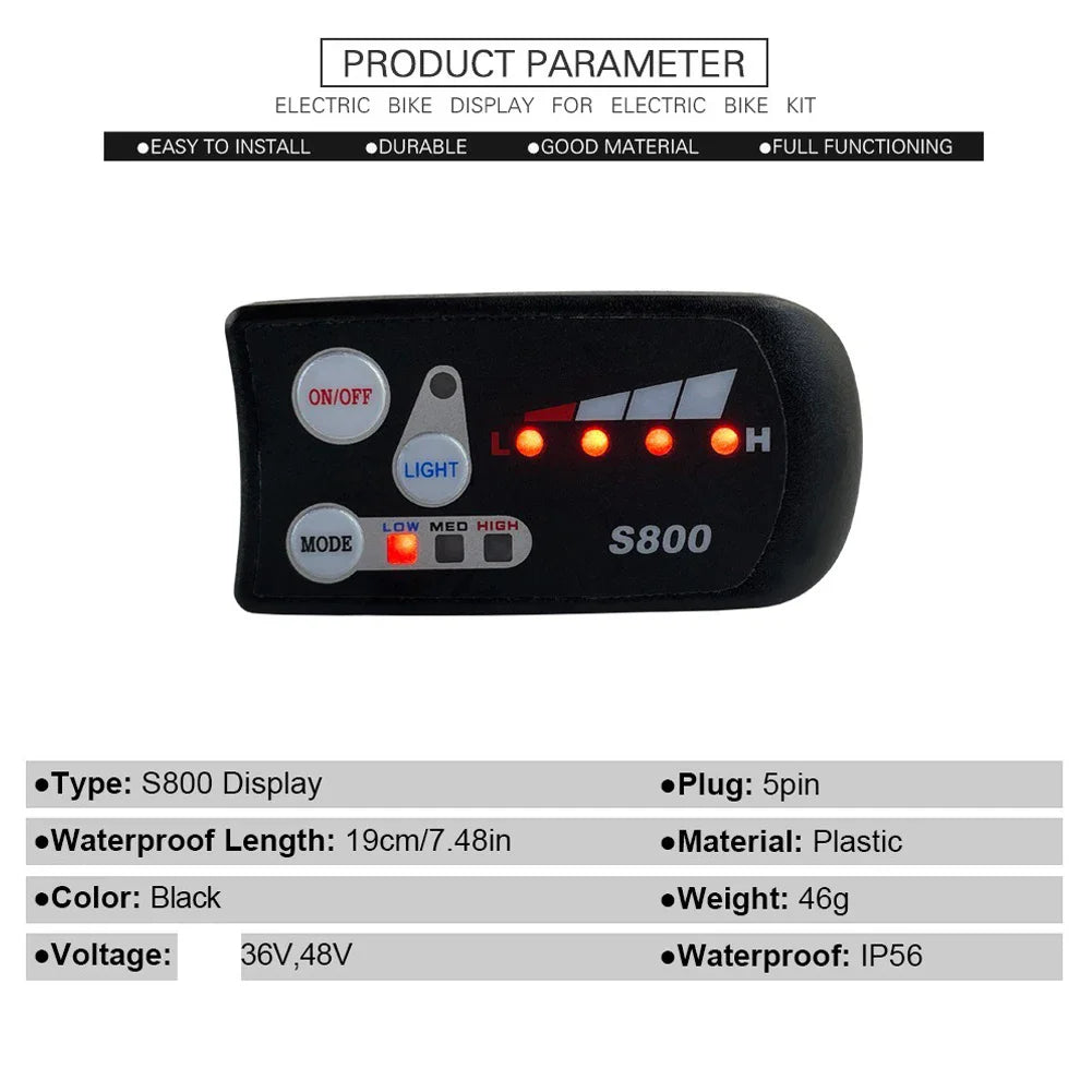 250W-750W Brushless For Electric Bike Controller LCD Panel Scooter EN06 S830 S866 JN Controller 15A 25A WP Plug Square Wave GD06