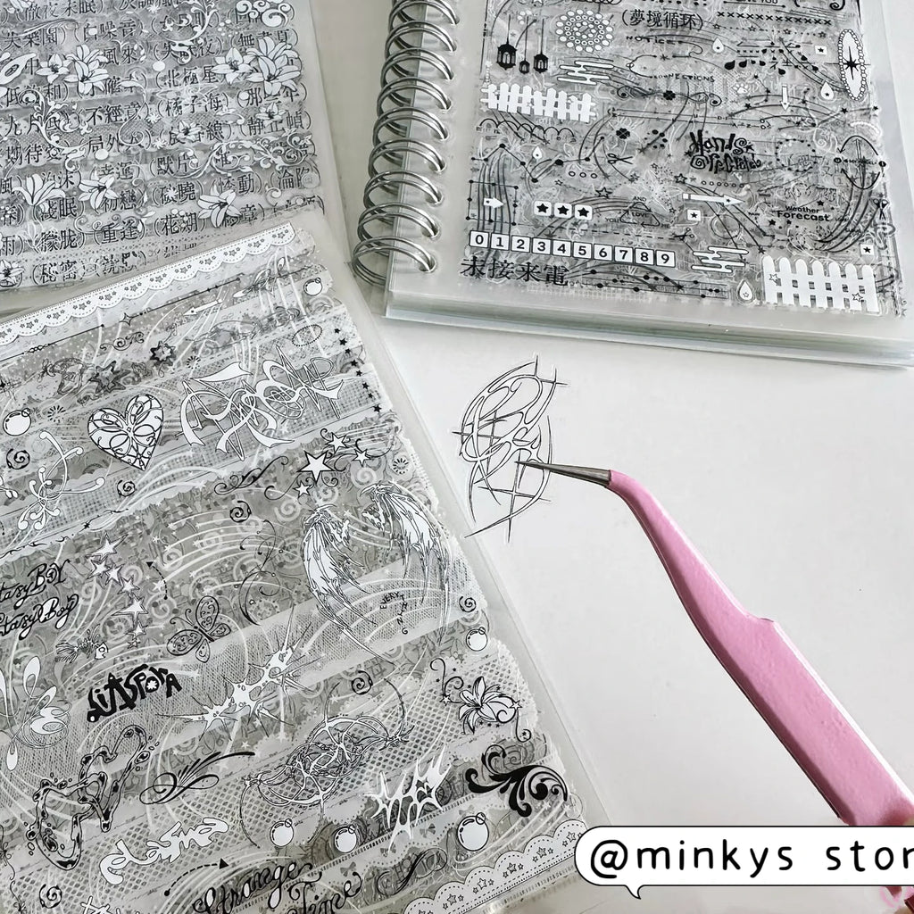 Original 32 Sheets PET Transparent Sticker Book Korean Scrapbooking Stickers For Journal Hand Book  Stationery