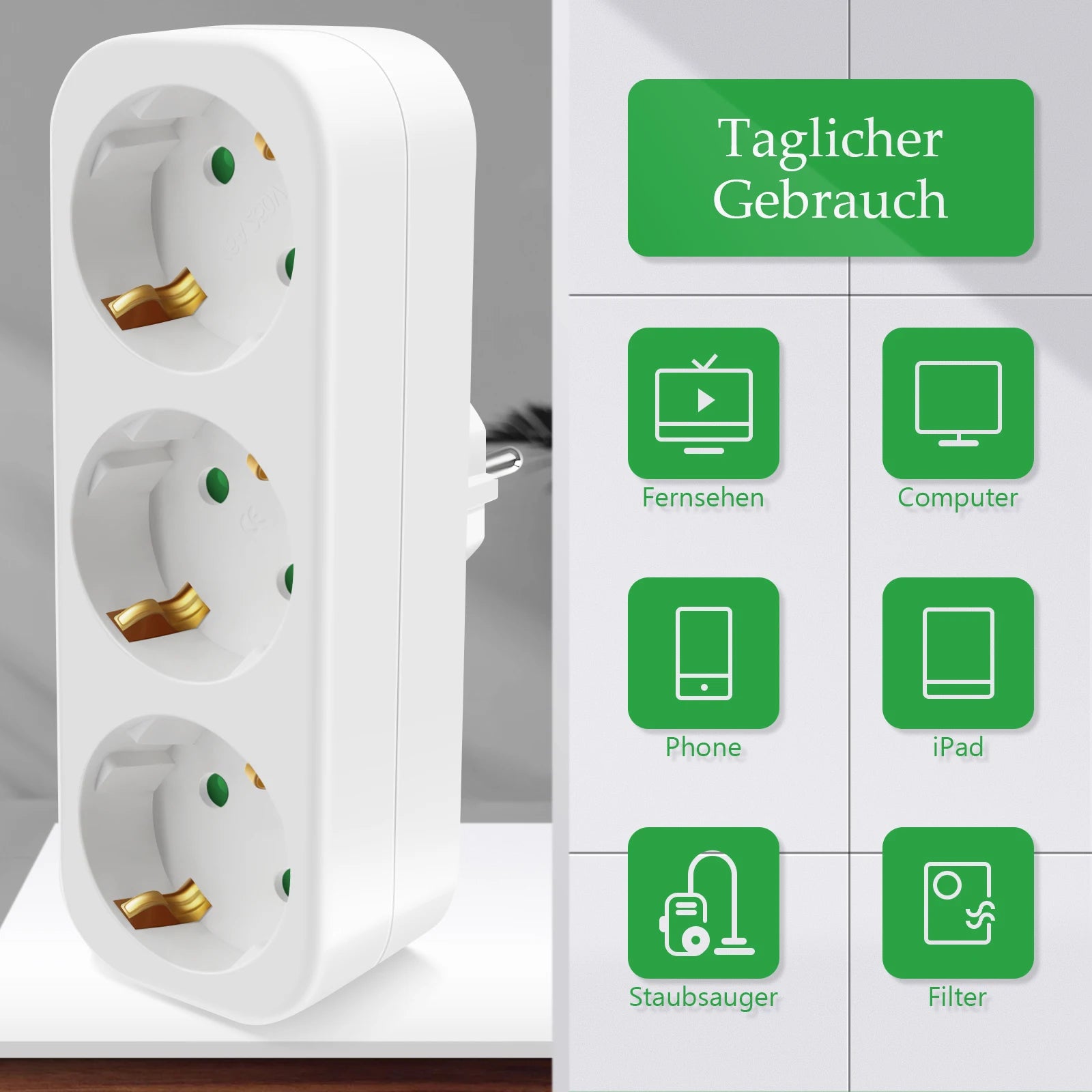 EU Electrical Socket 3 Outlets European Standard Adapter Expansion Power Socket 2Pin Plug Extension AC Converter Adaptor Home