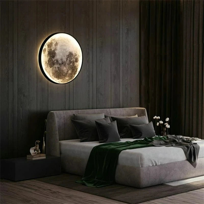 Modern Minimalist LED Moon Wall Lamp Indoor Lighting for Bedroom Background Wall Living ROOM Decorative Bedside Lights