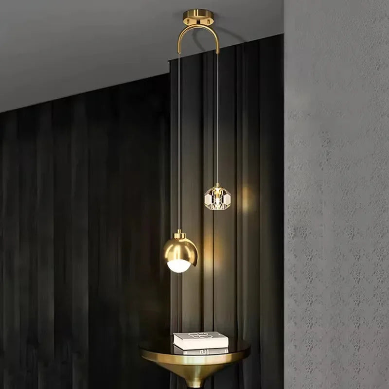 Modern Led Pendant Lights For Bedroom Creative Home Decor Haning Lamp Luxury Dining Room Lighting Gold / Black Crystal Fixtures