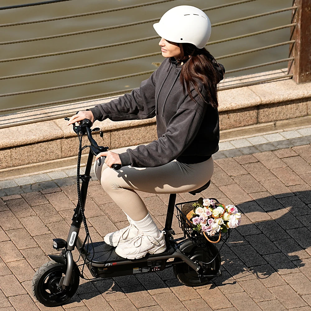 iScooter F2 Electric Scooter 500W Foldable Scooter 7.8Ah Electric Kick Scooter 30km Range 30km/h E-Scooter With Basket Daily