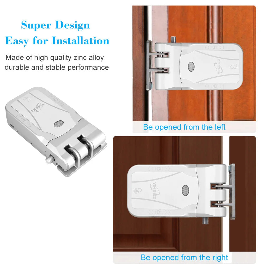YiHESZ Fingerprint Password Door Lock 433Mhz Remote Control Smart Lock Dual Motor Backup Battery System Deadbolt Lock Wafu 026