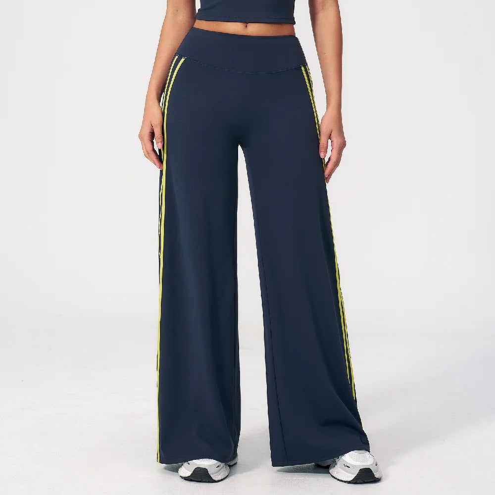 Yoga Pants High Waist Wide Leg Trousers Women Tummy Control Flared Pants Straight Workout Trousers Casual Fitness Bell-bottoms