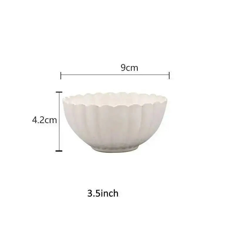 Kiln Changing Japanese Dinner Plates Ceramic White Glaze Tableware Set Western Steak Dish Salad Bowl Spoon Home Hotel Dinnerware