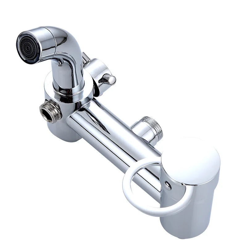 . 1 Set Bathroom Rainfall Shower Faucet Set Mixer Tap With Hand Sprayer Wall Mounted Chrome Copper YT-5335