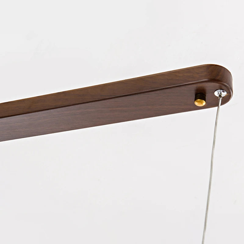 Modern LED Pendant Light ong strip restaurant chandelier dining room lamp minimalist office Lustre Walnut Home decor Lighting