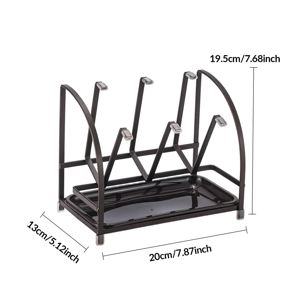 Modern Cup Drying Rack Stand with Drain Tray for Mugs Home Kitchen Bottles