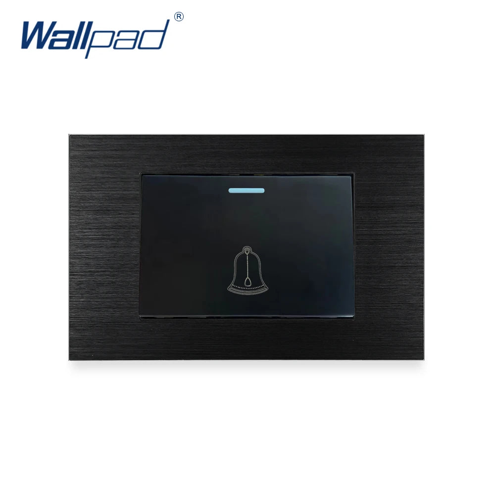 Doorbell Reset Wall light Switch Wallpad Tempered Glass Panel Push Button 118*75mm 16A AC 110-250V
