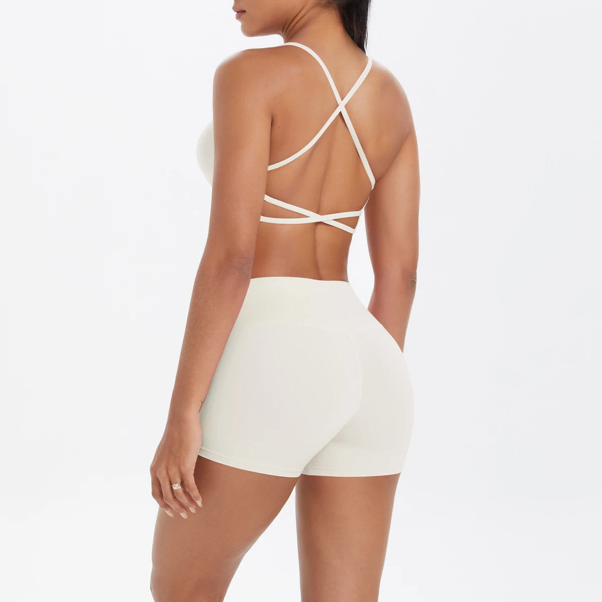 New Cross Backless Yoga Bra And Fitness Shorts Gym Yoga Set Woman’s Summer Running Sports Quick-Dry Women Gym Clothing Yoga Suit