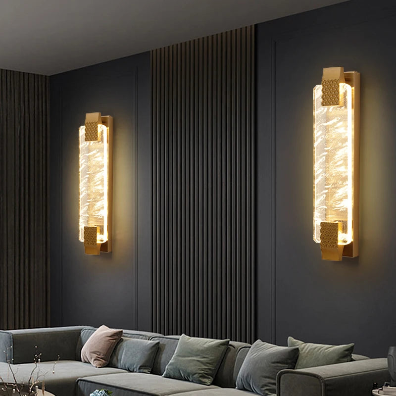 Luxury Wall Lamp Modern Gold Black LED Lamp TV Background Light Bedroom Bedside Living Room Decoration Indoor Light Bedside Lamp