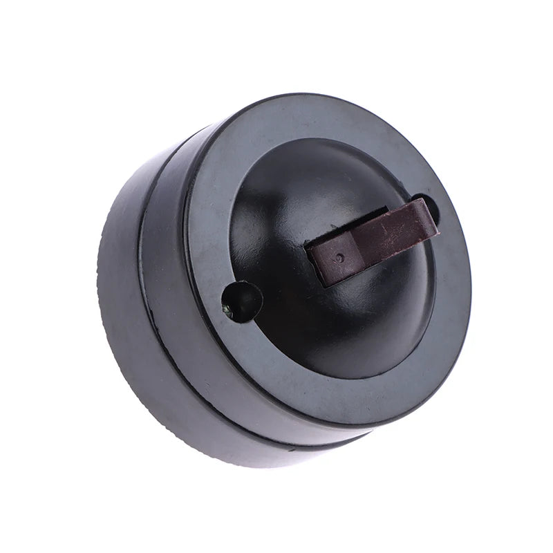 Toggle Switch Single-control Lamp Switch Round Surface Mounted Wall Light Switch Old-fashioned 6A Button Switch For Home Decor