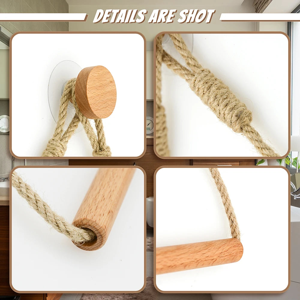 Toilet Paper Holder Wall Mounted WC Washroom Bathroom Accessories Wooden Rolling Paper Tissue Holder for Toilet Towel Rack