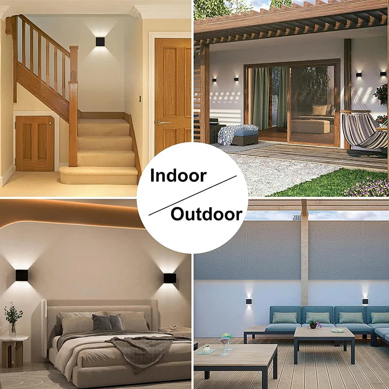 LED Wall Lamp 7W 100-240V Outdoor / Indoor Porch Garden Wall Lamp For Bedroom Bedside Lighting Up and Down Adjustable Wall Light