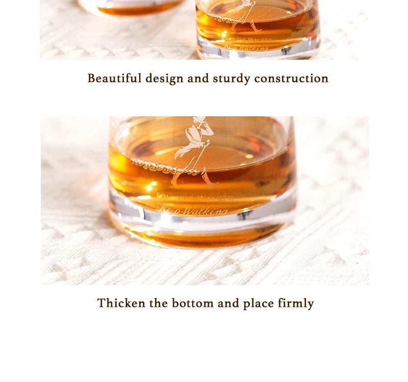 Johnnie Walker Whiskey Glasses 10 OZ Whiskey Glasses, Rocks Glasses for Scotch, Liquor Vodka, Bourbon, Whiskey Gifts
