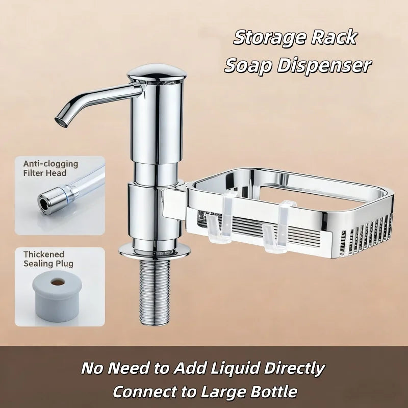 1pcs Kitchen Sink Soap Dispenser Extension Tube Detergent Pusher Hand Push Plastic Soap Dispenser for Sink Accessories