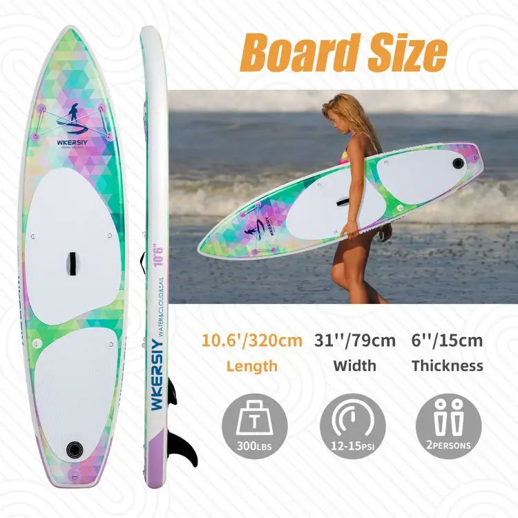 320Cm inflatable vertical paddle board SUP board with removable fins, suitable for adults/children