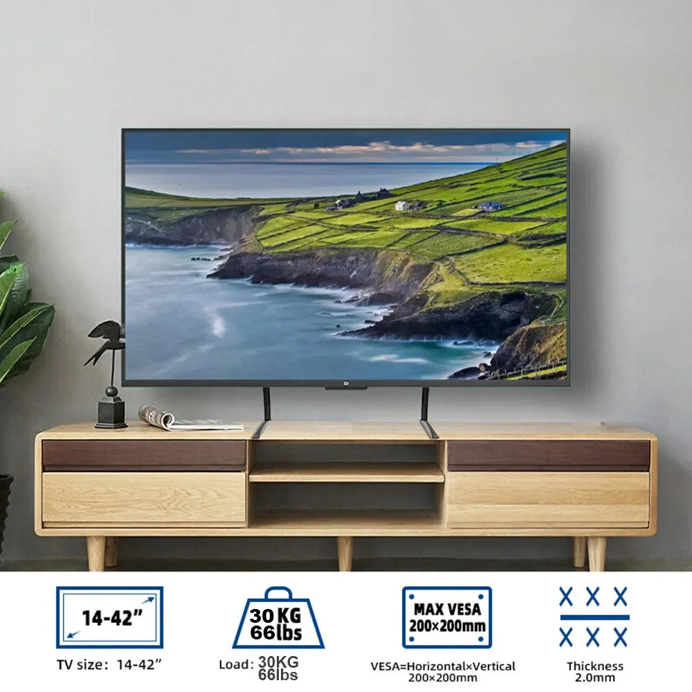 Universal TV Stand,Metal TV Legs for 14-42 inch TV Height Adjustment TV Base with VESA 200x200mm,TV Stand Tabletop Strong TV Leg