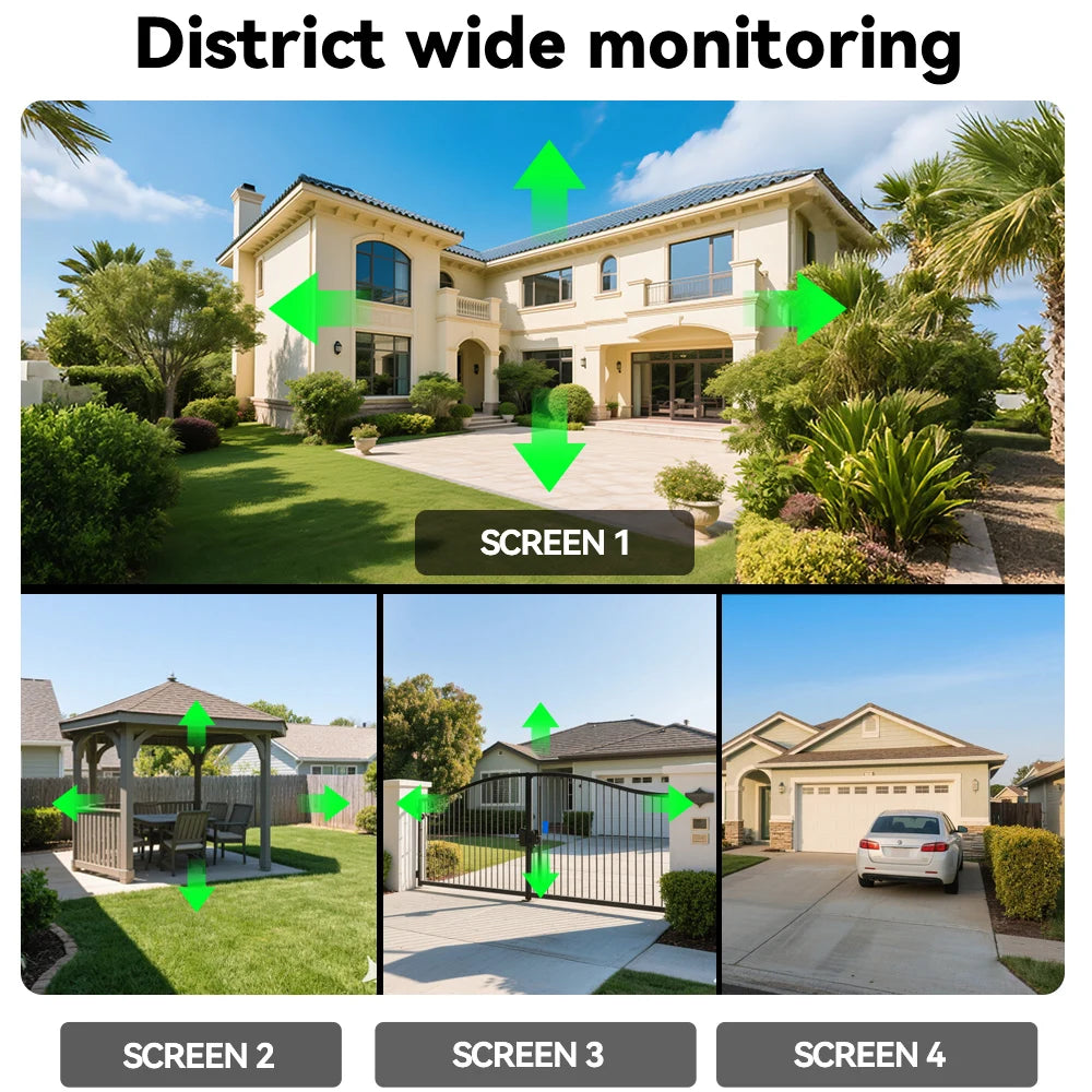 No Wiring Needed! Solar Security Camera 20MP, 360° Auto Tracking, Permanent Power, Full Color Night Vision, 2-Way Audio, IP66