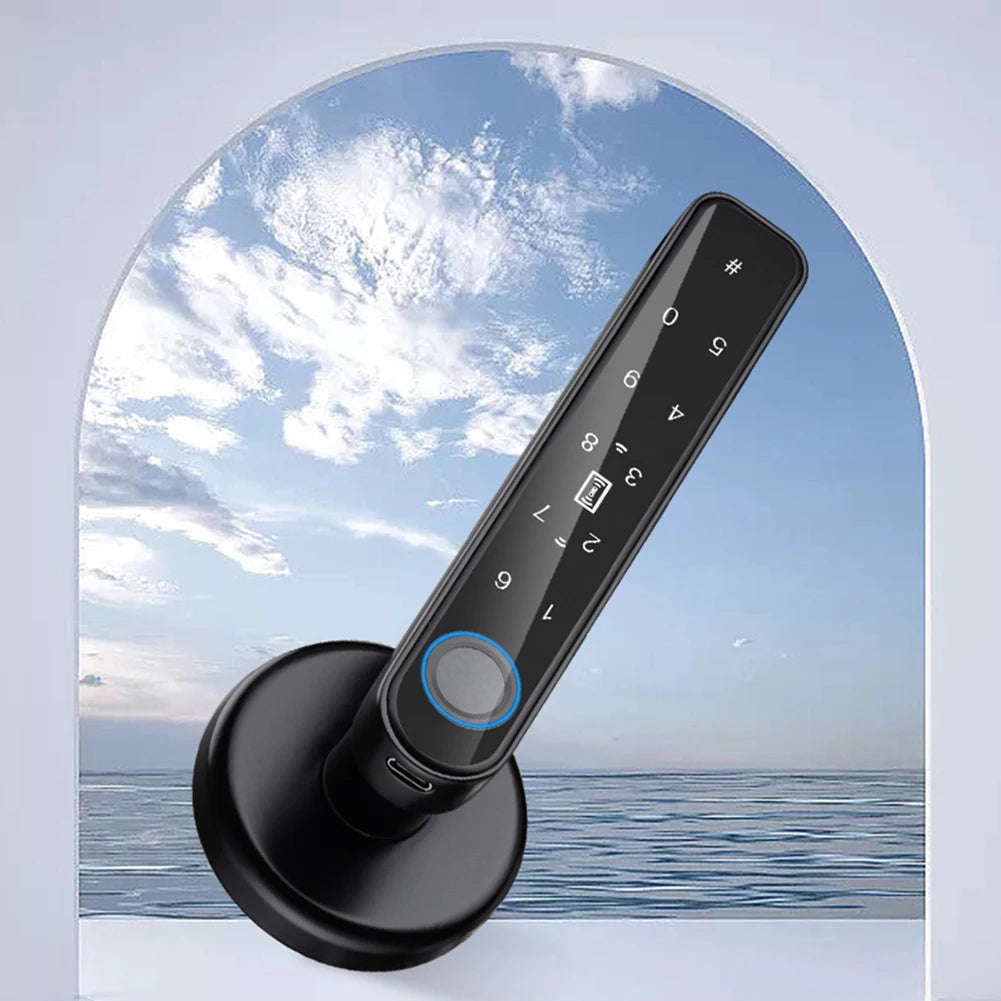 Biometric Fingerprint Door Lock Smart Password Handle Lock Anti Peeping Security TTLOCK App Remote Unlocking Keyless Entry