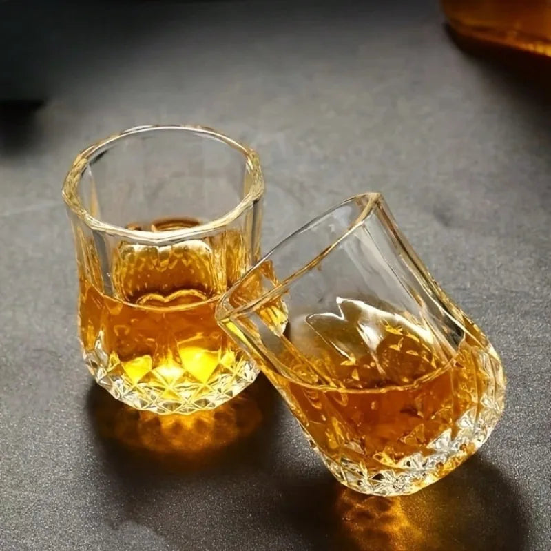 50mL Crystal Cut Glass Cup, Reusable, Suitable For Whiskey & Liquor, Glass Glassware, For Home Bar, KTV