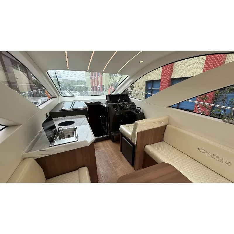 Customizable 2026  Factory Direct 41ft Aluminum Alloy  Luxury Yacht CE High Speed Sport Boat with Outboard Machine for Sale