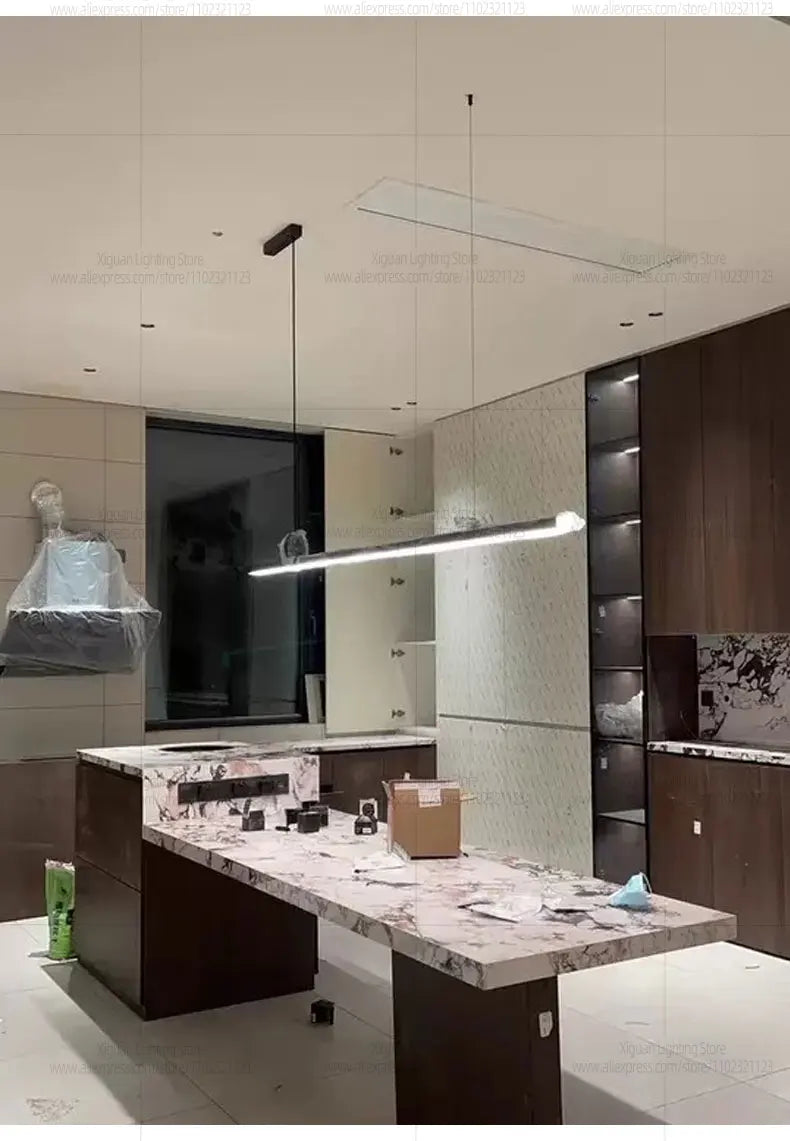 LED Restaurant Chandelier Modern Minimalist Kitchen Ceiling Light Dining Table Pendent Lamp Bar Pendant Light Indoor Lighting