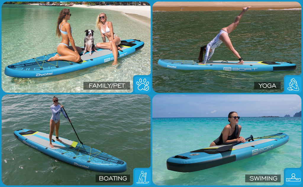 AIBOAT Blue Pro SUP Waterproof Inflatable Paddle Board 11'6''x35''x6'' Adult Standing Style Aquatic Fishing With Accessories SUB