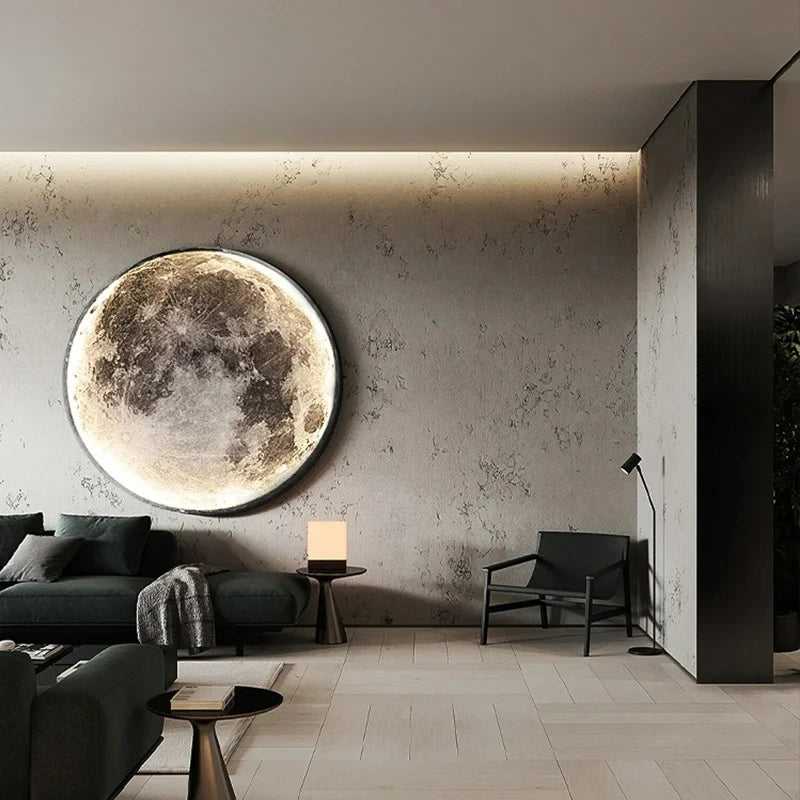 Modern Minimalist LED Moon Wall Lamp Indoor Lighting for Bedroom Background Wall Living ROOM Decorative Bedside Lights
