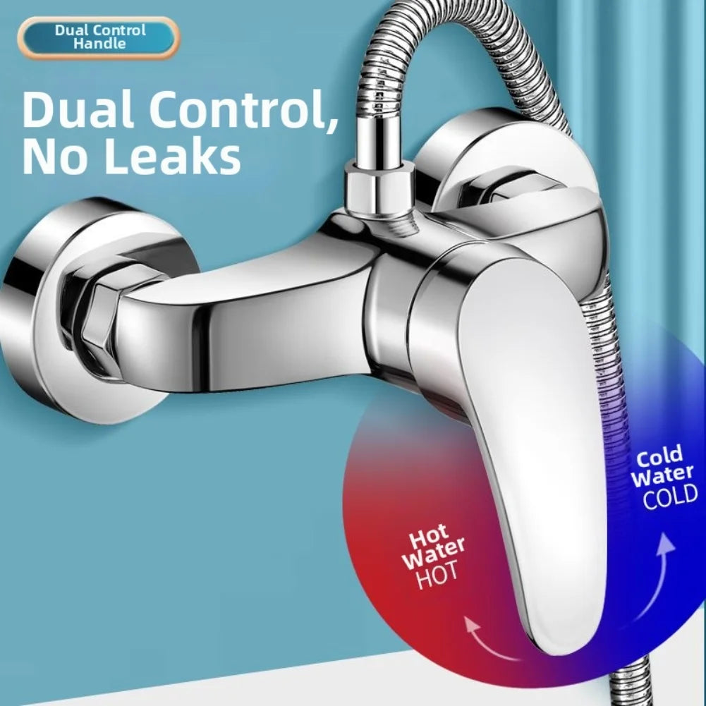 Shower Mixer Faucet Hot And Cold Water Mixing Valve For Shower Faucet G1/2 Wall Mount Copper Bathroom Fixture