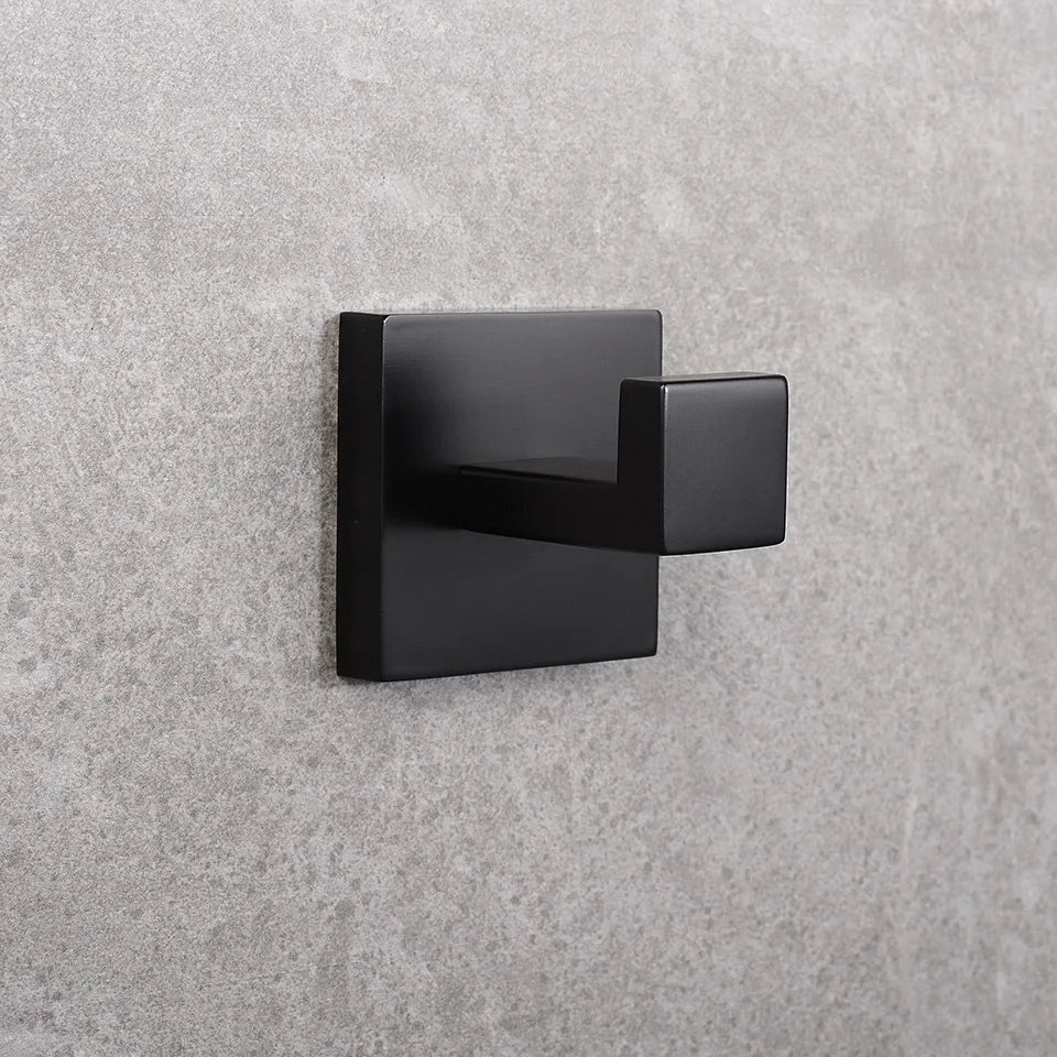 Matte Black Bathroom Hardware 304 Stainless Steel Towel Rack Toilet Paper Holder Liquid Soap Holder Towel Bar Toilet Accessories