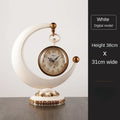 Luxury Mechanical Table Clock Silent Watch Desk Clock Living Room Desktop Retro Moon Table Decoration & Accessories Gift