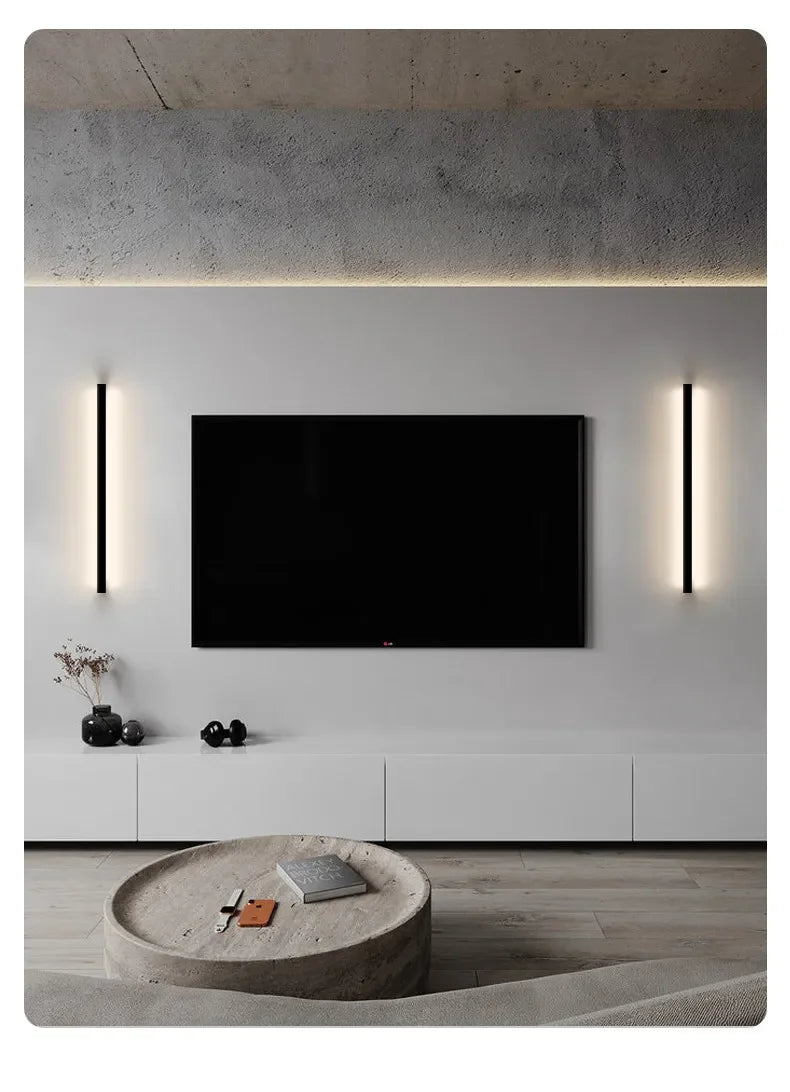 Modern Minimalist LED Wall Lamp Luxury Long Strip Light for Living Room Bedroom Bedside Ceiling Sofa Background Aisle Lighting