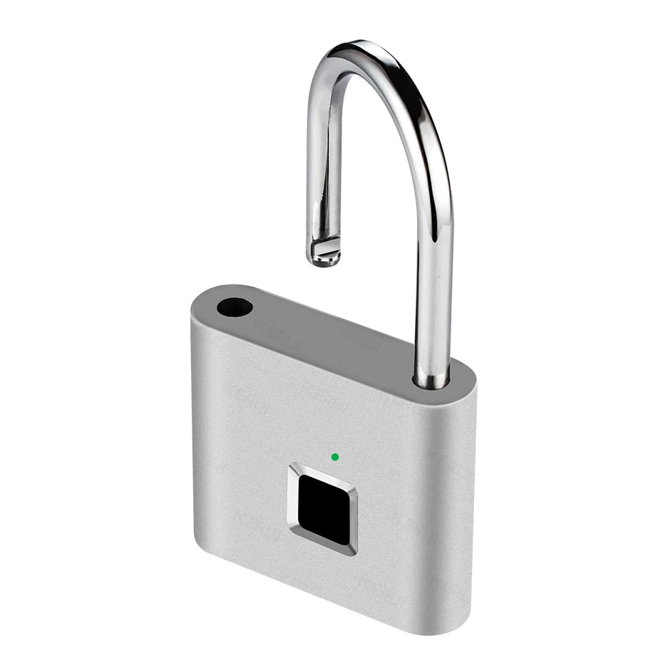 KERUI Fingerprint Lock Keyless USB Charging Smart Padlock Waterproof Door Lock 0.2sec Unlock Portable Anti-theft Padlock Zinc