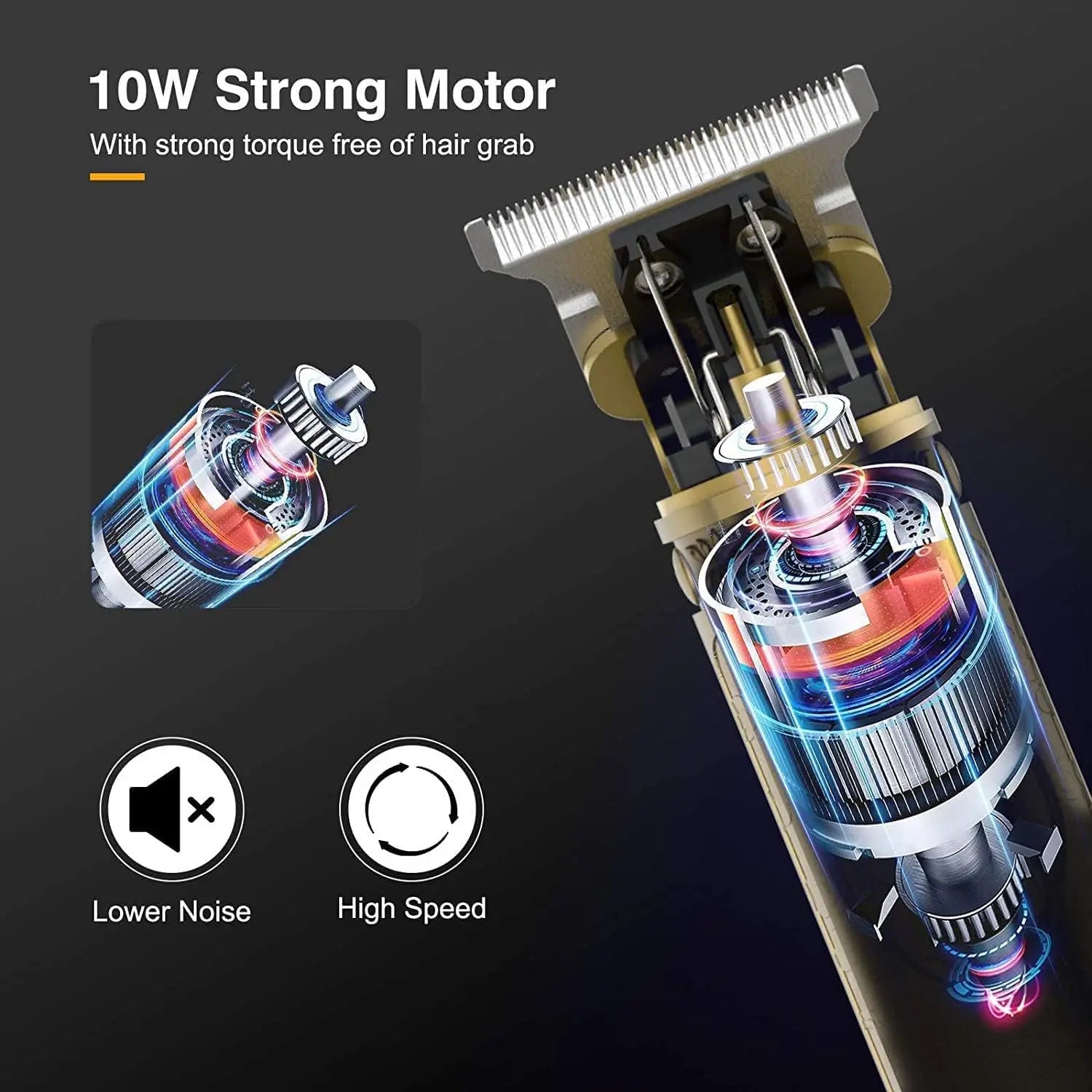 T9 Hair Trimmer for Men Cordless Beard Clipper 4 Guide Combs Brush USB C Cable Silent Operation Shaver Home Haircut Tool Kit