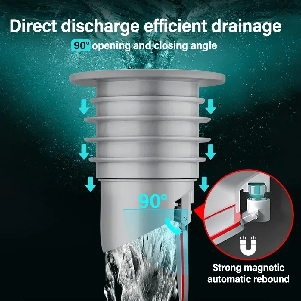 Sewer Trap Silicone Drain Pipe Seal Plug Kitchen Sink Sewer Plug Bathroom Accessories Siphon Tube Bathtub Home Drains Drainer