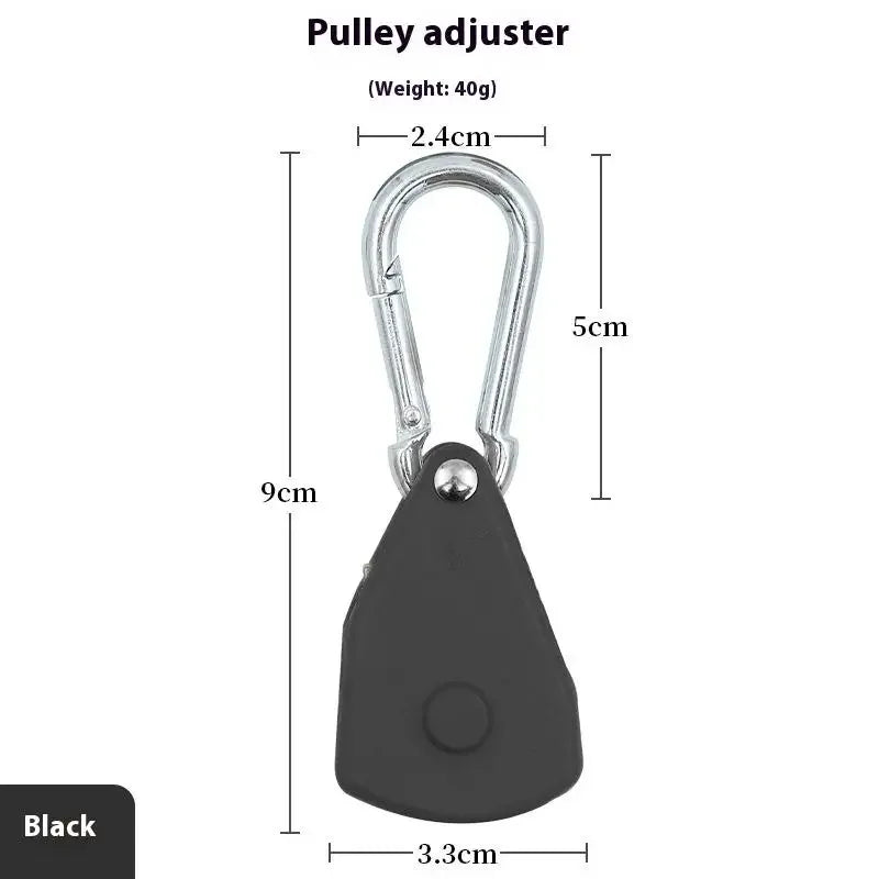 Secure Tent Rope Hanger with Ratchet Tie-Down System; Heavy-Duty Camping Gear with Reinforced Metal Gears and Adjustable Strap