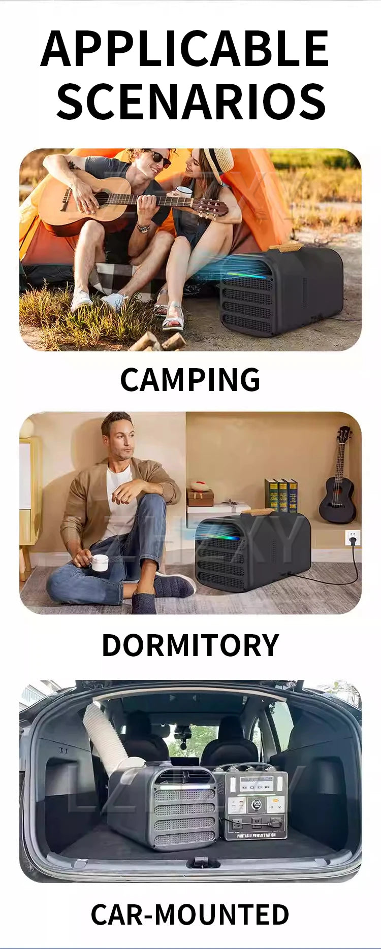 12V/24V Portable Car Air Conditioner for Outdoor Camping Compact Compressor-Integrated Portable Car Cooler No Installation Requi
