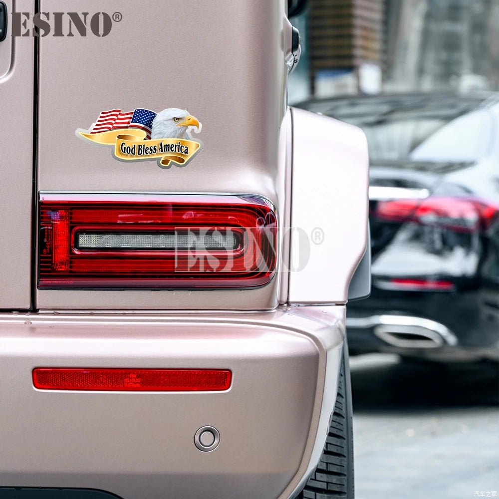 Car Styling Creative USA America National Flag God Bless America Cartoon PVC Carving Waterproof Car Body Sticker Pattern Vinyl
