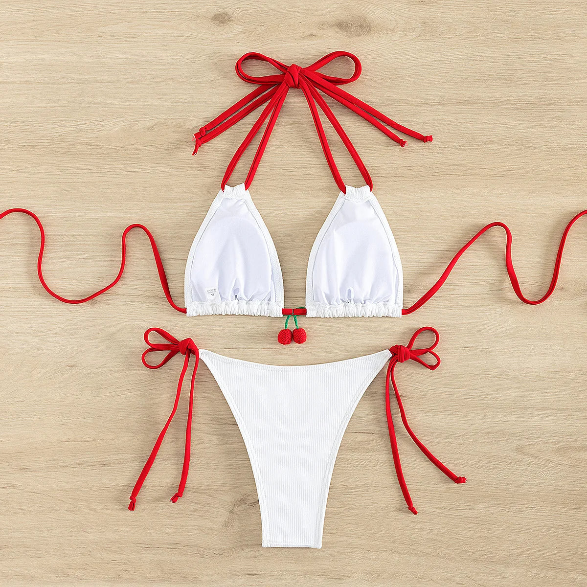 2026 Summer Swimwear Bikini Set Fashion Sexy Backless Bikini 2 Piece Set Women Laced Up Split Swimsuit High Waist Beach Bikini