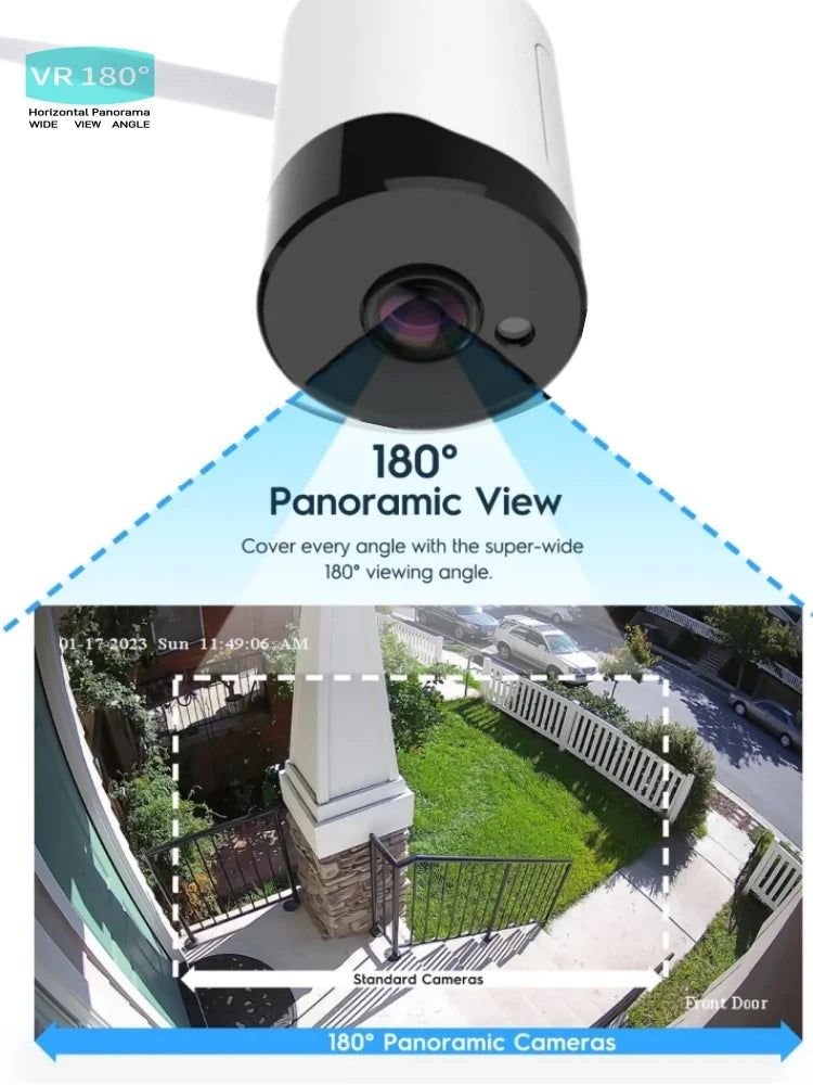 Wireless Security Camera 8.0MP FishEye Wifi IP Outdoor 3MP/5MP IR SD Slot CCTV Surveillance Panoramic View ICsee XM